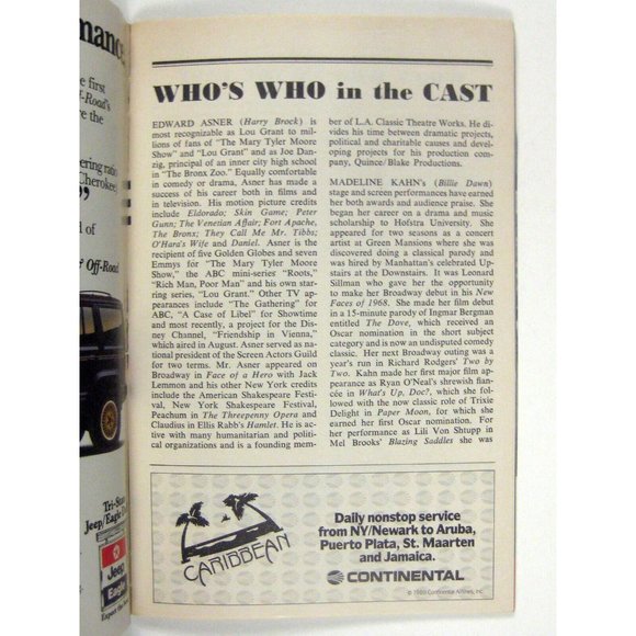 Born Yesterday Playbill February 1989 Edward Asner Madeline Kahn Daniel Kelly - Picture 6 of 7